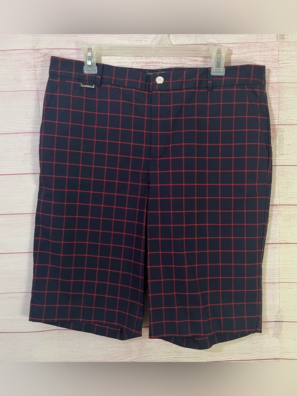 Lauren Active Ralph Lauren Blue Red Bermuda Shorts Size 12